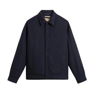 Woolrich Jassen, Heren, Zwart, S, Wol, Shirt Jacket