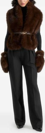 Manière De Voir Guanti Alva con cintura rimovibile - Marrone