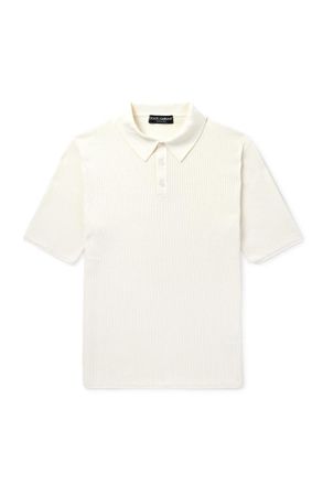 Dolce & Gabbana Ribbed Cotton Polo Shirt