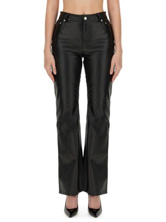 Moschino Black Flared Pants With High Waist And Detailing