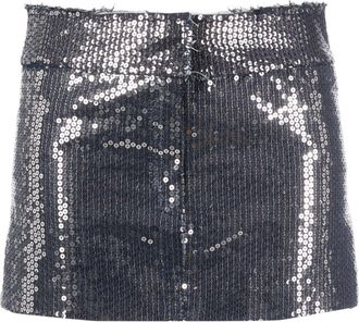 Nissa sequin-embellished miniskirt - women - Polyester/Cotton - 36 - Silver