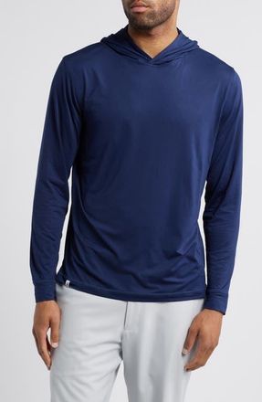 Johnnie-O Talon PREP-FORMANCE Long Sleeve Hooded T-Shirt in Dark Navy at Nordstrom, Size Xx-Large