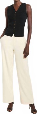 Nic+Zoe Stretch Knit Suiting Lenox Wide-Leg Pants In Canvas