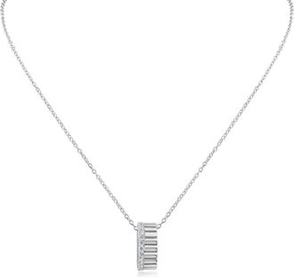 Kenneth Jay Lane Pav&eacute; Circle Pendant Necklace in Rhodium Plated at Nordstrom