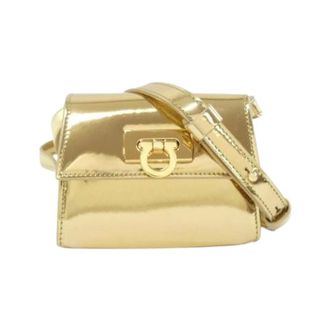 Ferragamo Pre-owned Cross Body Bags, female, Yellow, Size: ONE SIZE Pre-owned Leather Shoulder Bag