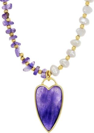 Savvy Cie Jewels 18K Plated 5-6Mm Pearl Station Necklace