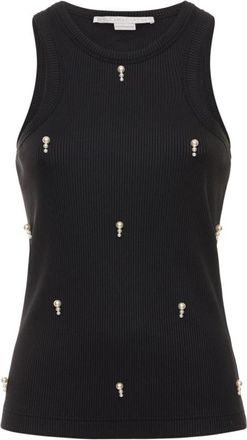 Stella McCartney Tanktop met Parels - Dames - Tops zonder mouwen - Zwart - M - Tops