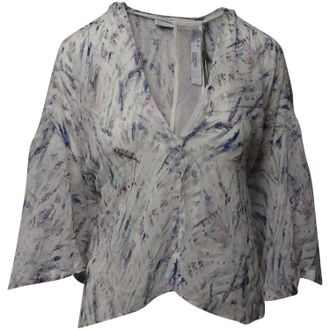 Iro Iro Justie V-neck Top in White Silk