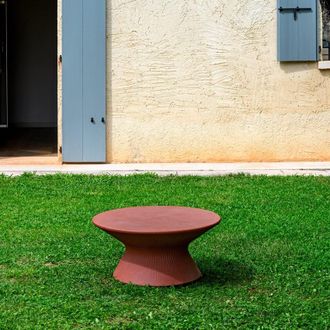 Plust Mesita Baja Redonda Dise&ntilde;o Moderno Terraza Jard&iacute;n Fade T1-c - Bordeaux