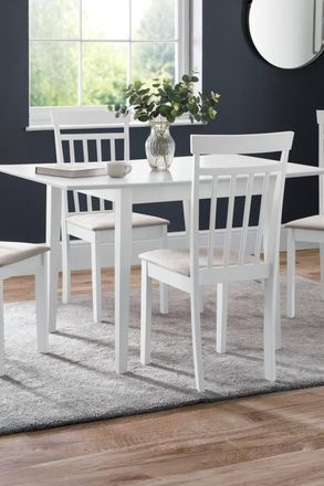 Julian Bowen Rufford Square to Rectangular Extending 4 Seater Dining Table in White
