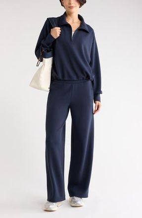 Zella Whisper Knit High Waist Wide Leg Pants in Navy Sapphire at Nordstrom Rack, Size X-Small