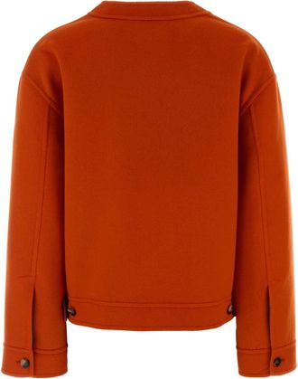 Loewe Womens Wool Blend Cardigan Orange Cashmere