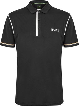 HUGO BOSS Mens Collared Neck Short Sleeve Polo Shirt in Black - Size X-Large