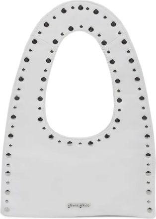 Gimaguas Franca mini-shopper verfraaid met studs - Wit