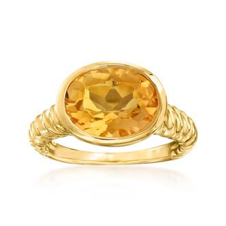 Ross-Simons Oval Citrine Ring in 18kt Gold Over Sterling