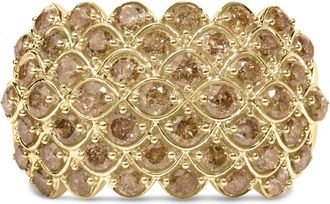 House of Brilliance 10K Yellow Gold 2.0 Cttw Brown Diamond Teardrop Design Cocktail Ring
