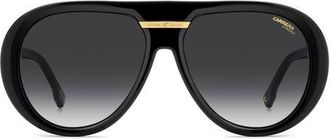 Carrera Victory 59mm Gradient Pilot Sunglasses in Black/Dark Grey at Nordstrom