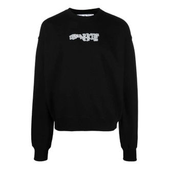 Off-white Logo Print Crew Neck Sweatshirt Black OMBA058F22FLE0031001