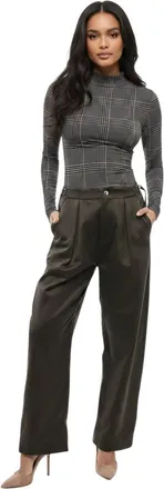 Burberry Dark Green Loose Pleated Pants