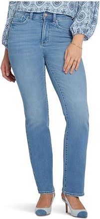 NYDJ Petite High Rise Straight Jeans Womens Clothing Vista Lakes : 16P 29, Cotton/Denim/Elastane