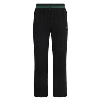 Philipp Plein Sweatpants, male, Black, Size: XL Jacquard Tracksuit Pants Monogram