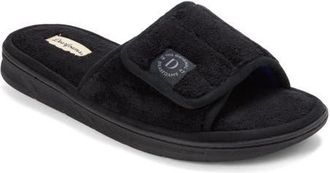 Dearfoams Collin Terry Adjustable Shower Slide Slipper in Black at Nordstrom, Size X-Large