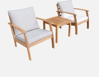 Sweeek Conjunto De Jard&iacute;n De Madera De Acacia, 2 Plazas