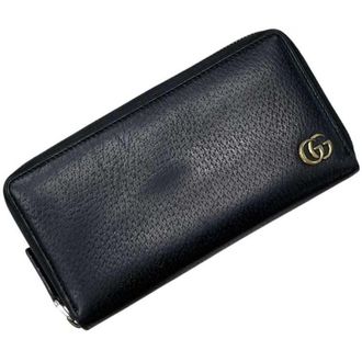 Gucci Black Leather Long Wallet (Bi-Fold) (Pre-Owned)