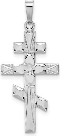 Diamond2Deal 14k White Gold Eastern Orthodox Cross Pendant