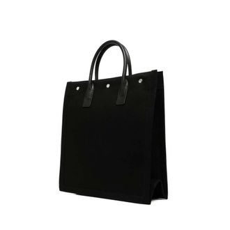 Saint Laurent Rive Gauche Logo Tote Bag Black >