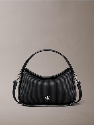 Calvin Klein Womens Rib Top Flap Bag - Black