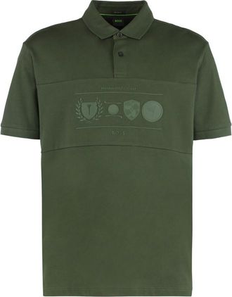 HUGO BOSS Green Embossed Logo Polo