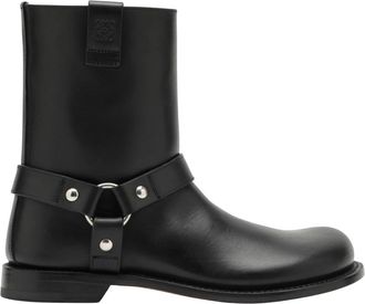 Loewe Stijlvolle Biker Boot - Dames - Enkellaarsjes - Zwart - 36 EU - Leer - Schoenen