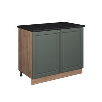 Vicco Mueble Bajo Para Fregadero Fame-line, Verde Dorado Casa De Campo/roble Dorado, 100 Cm, Et Antracita, Vicco