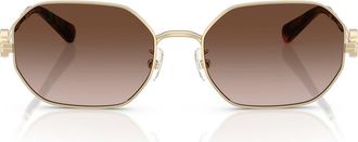 Tory Burch 55mm Irregular Sunglasses in Light Gold /Brown Gradient at Nordstrom