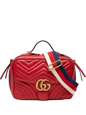 Gucci 2016-2025 Small GG Marmont Matelasse Leather Sylvie Top Handle satchel - women - Calf Leather - One Size - Red