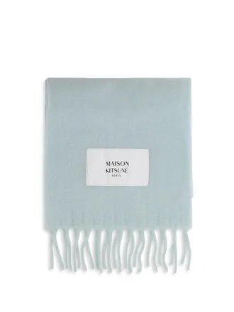 Maison Kitsun&eacute; Baby Alpaca Scarf - Aqua Green