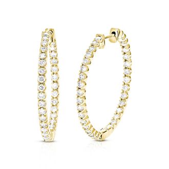 Vir Jewels 2 cttw Lab Grown Diamond Hoop Earrings in Sterling Silver With Hidden Post For Women