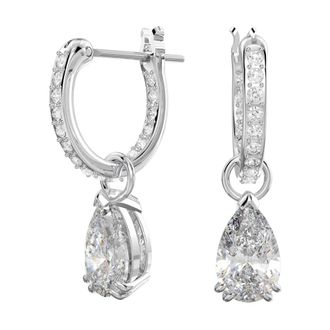 Swarovski Kristal Stud Oorbellen Elegant Ontwerp Zilver - Dames - Oorbellen - Grijs - ONE Size - Accessoires
