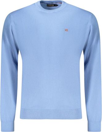 Napapijri T-shirt met lange mouwen - Heren - Ronde hals truien - Blauw - 2XL - Truien & Vesten