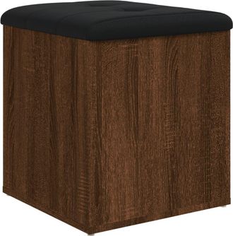 vidaXL Vidaxl - Banco Con Almacenaje Madera Ingenier&iacute;a Roble Marr&oacute;n 42x42x45 Cm