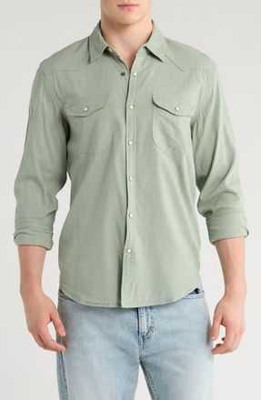 Lucky Brand Santa Fe Solid Western Button-Up Shirt in Lily Pad at Nordstrom Rack, Size Medium