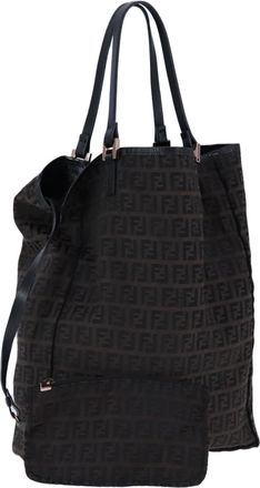 Fendi Zucchino Brown Canvas Tote Bag (Pre-Owned)