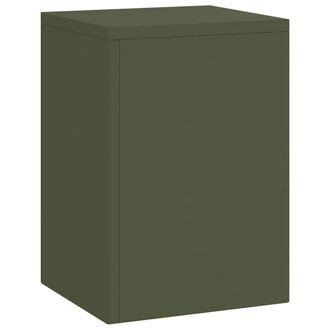 Berkfield Home Outdoor Plant Stands Pillar 3 pcs Olive Green Steel