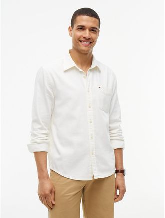 Tommy Hilfiger Mens Relaxed Fit Chambray Pocket Shirt - Ecru - XXL