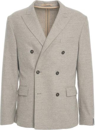 Paolo Pecora Double-Breasted Tailored Blazer With Flap Pockets