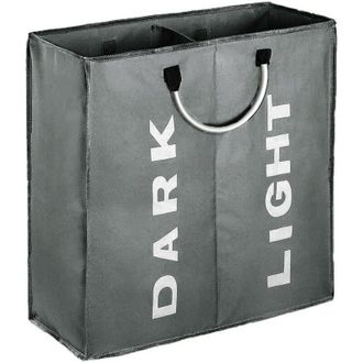 OEM Cesto De Ropa Doble Grande Con Asas, 53 X 23 X 53 Cm, Cesto Plegable Para Ropa Sucia, Color Gris Oscuro