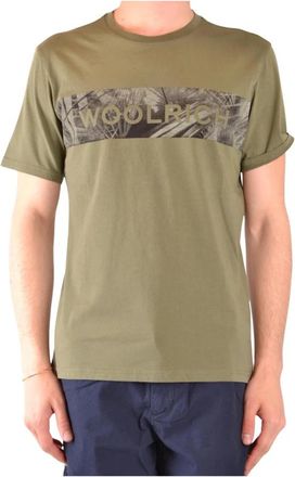 Woolrich T-shirt met korte mouwen en ronde hals - Heren - T-shirts - Groen - S - Tops