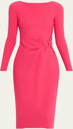 La Petite Robe Di Chiara Boni Gathered Bateau-Neck Midi Sheath Dress