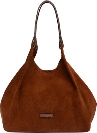 Gianni Chiarini Cognac Dua Suede Leather Tote Bag